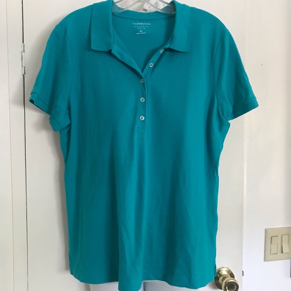 Polo Shirt Turquoise Size XL Croft & Barrow Cotton Spandex Turquoise Polo Shirt - Picture 3 of 10
